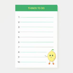 Post-it® Jolies choses de citron heureux à faire sur fond v