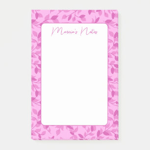 Post-it® Jolies Feuilles Florales Roses Modernes Personnali