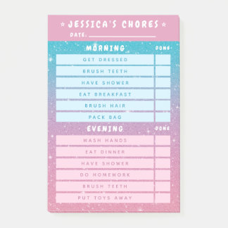 Post-it® Jolies Filles Rose Bleu Paillettes Enfants Tâches