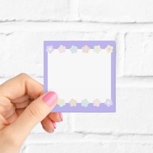 Post-it® Jolies fleurs pastel violettes  (Créateur téléchargé)