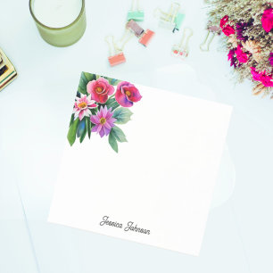 Post-it® Jolies Fleurs Roses Personnalisées Votre Nom 
