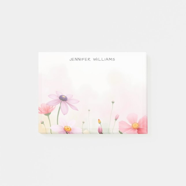 Post-it® Jolies Fleurs Sauvages Aquarelle Prairie (Devant)