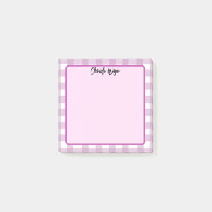 Post-it® Jolies Notes à motif gingham violet pastel