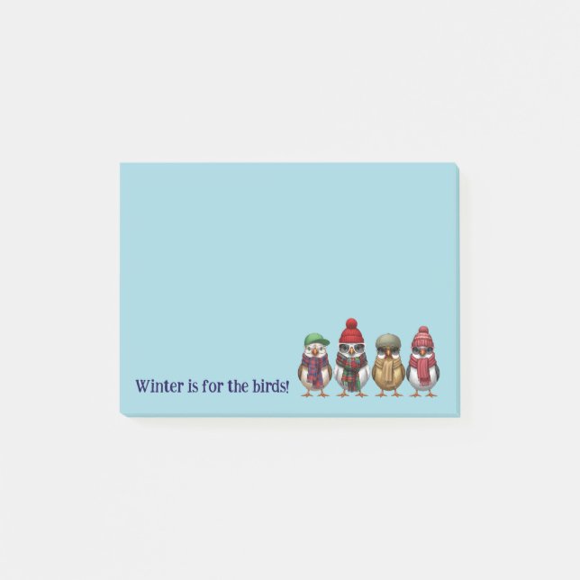 Post-it® Jolies notes adhésives d'hiver | Oiseaux d'hiver  (Devant)