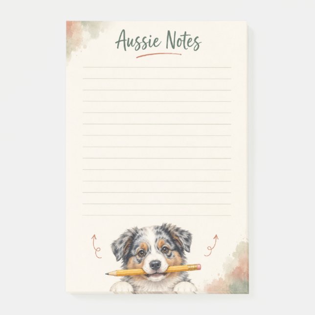 Post-it® Jolies notes sur le Berger Australien Aussie (Devant)