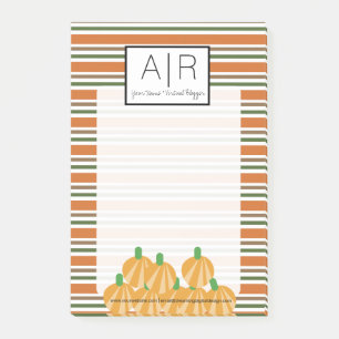 Post-it® Jolies rayures d'automne et citrouilles d'Hallowee