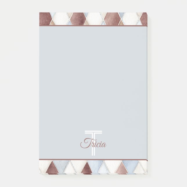 Post-it® Jolis Diamants Bleus Crème Brun Tan   (Devant)