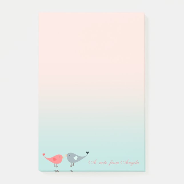 Post-it® Jolis Oiseaux Adorables Amoureux (Devant)
