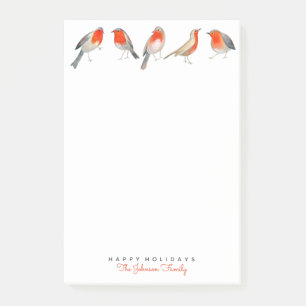 Post-it® Jolis rouges & gris oiseaux rouges de Noël des fêt