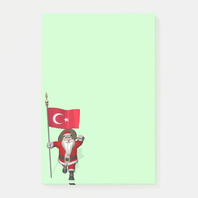 Post-it® Jolly Père Noël Avec Drapeau De Turquie (Devant)