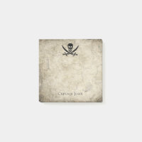 Jolly roger et nom sur la carte Vintage