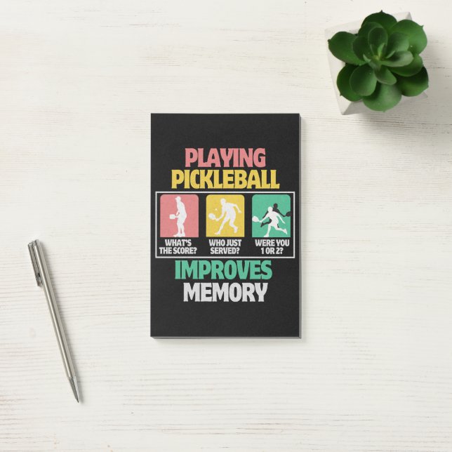 Post-it® Jouer au Pickleball Améliore la Mémoire (Bureau)