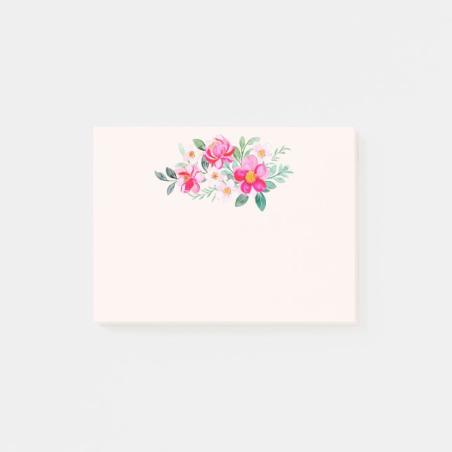 Post-it® Jouer Joli Bouquet de Fleur Rose (Devant)