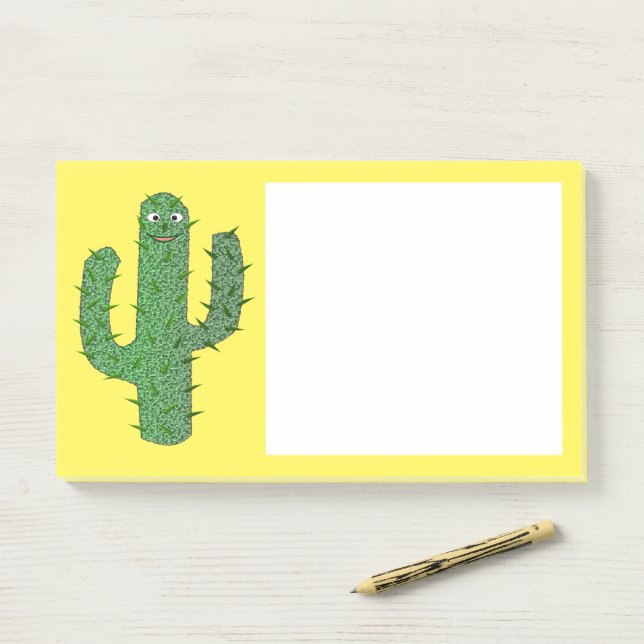 Post-it® Jour des morts heureux Cactus (Sur un bureau)