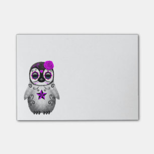 Post-it® Jour pourpre du pingouin mort de crâne de sucre