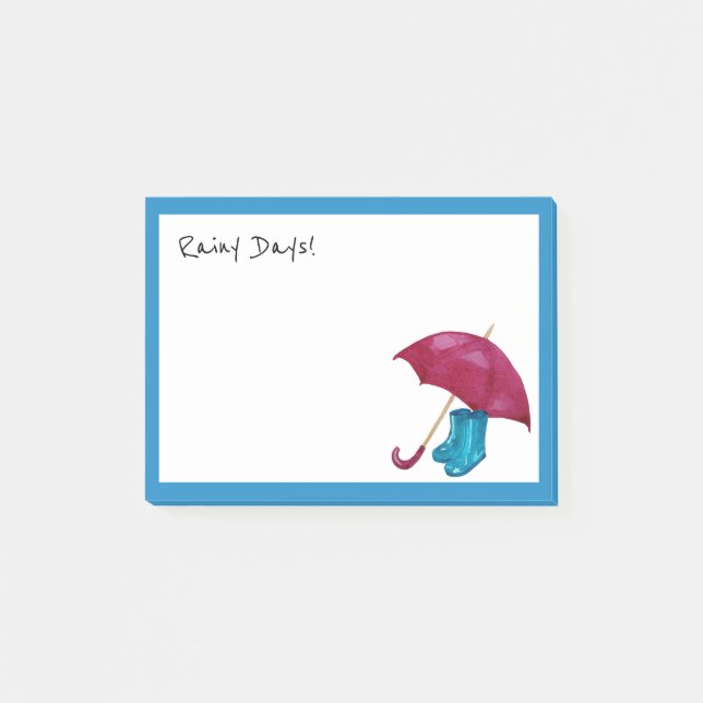 Post-it® Jours De Pluie, Bottes De Parapluie Et De Pluie (Devant)