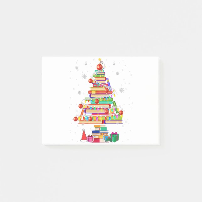 Post-it® Joyeuse bibliothèque de Noël Petit livre d'amour (Devant)
