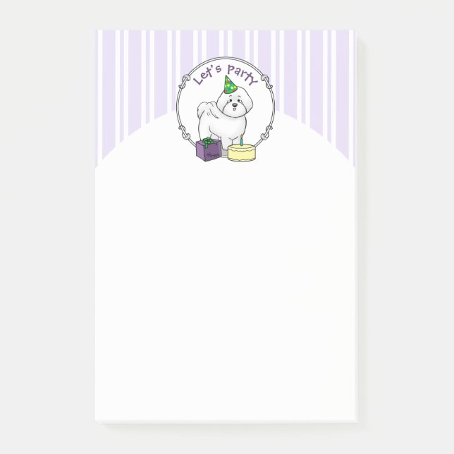 Post-it® Joyeuse fête d'anniversaire Bichon Frise Dog - mig (Devant)