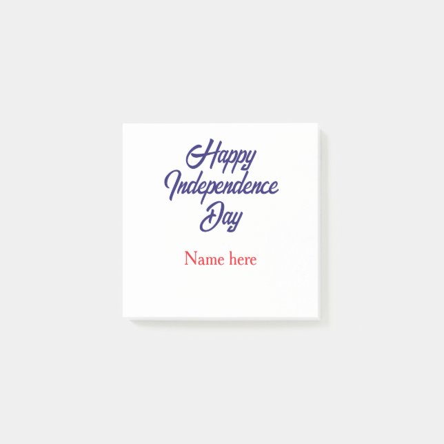 Post-it® joyeuse fête de l'indépendance nom bleu rouge amér (Devant)