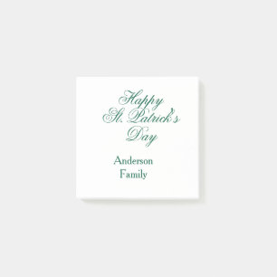 Post-it® Joyeuse Saint-Patrick famille nom vert minimal