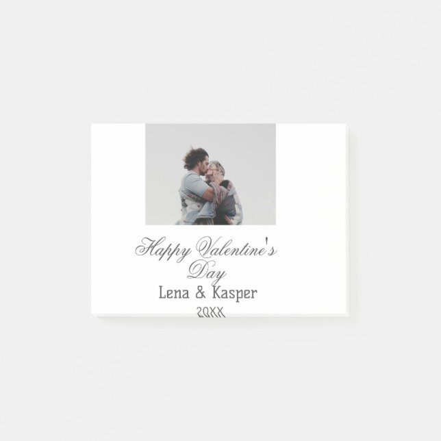 Post-it® Joyeuse Saint-Valentin couple photo moderne simple (Devant)