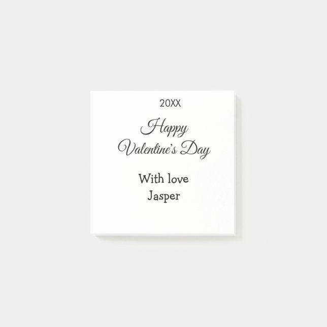 Post-it® Joyeuse Saint-Valentin nom amour simple année styl (Devant)