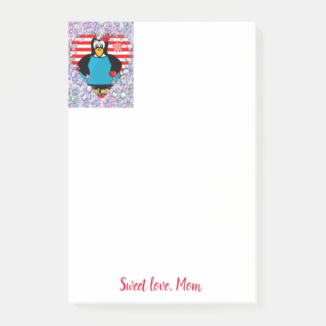 Post-it® Joyeuse Saint-Valentin Pingouin Note Post-it (Devant)