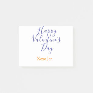 Post-it® Joyeuse Saint-Valentin rose violet xoxo amour nom