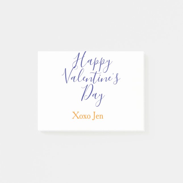 Post-it® Joyeuse Saint-Valentin rose violet xoxo amour nom  (Devant)