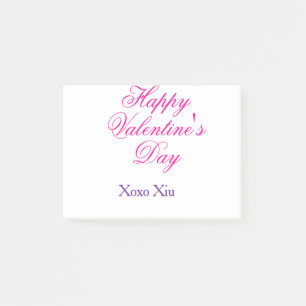 Post-it® Joyeuse Saint-Valentin rose violet xoxo amour nom