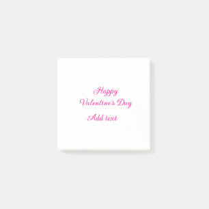 Post-it® Joyeuse Saint-Valentin texte rose nom message