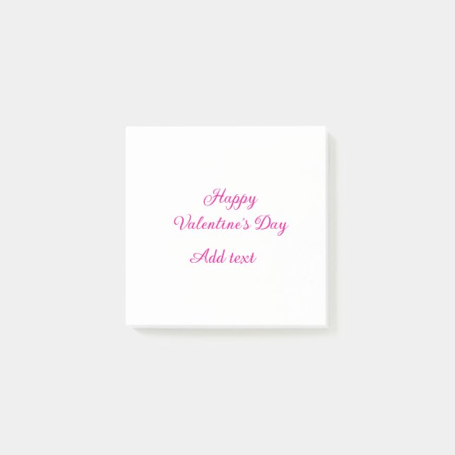 Post-it® Joyeuse Saint-Valentin texte rose nom message (Devant)