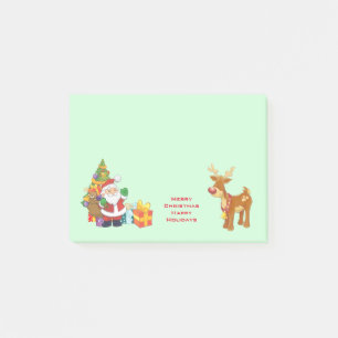 Post-it® Joyeuses fêtes avec Père Noël et Reindeer