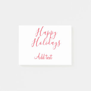 Post-it® Joyeuses fêtes Noël calligraphie rouge simple mi