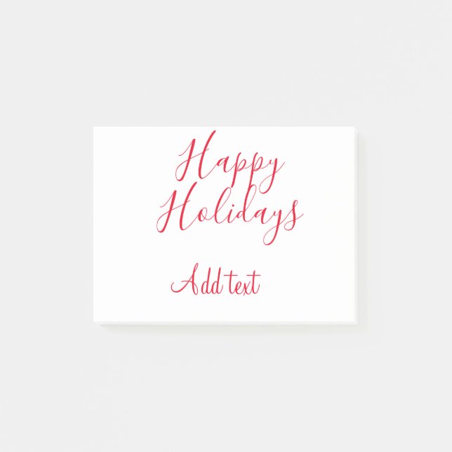Post-it® Joyeuses fêtes Noël calligraphie rouge simple mi (Devant)