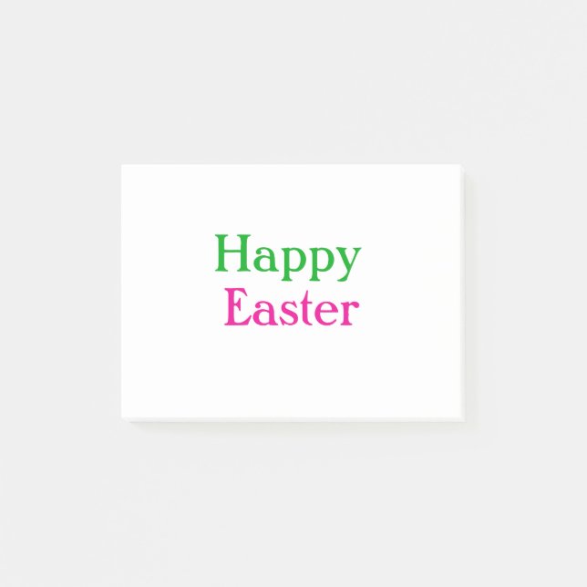 Post-it® Joyeuses Pâques boho vert rose enfants ajoutez nom (Devant)