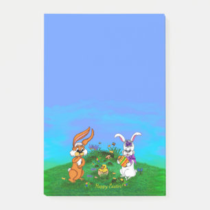 Post-it® Joyeuses Pâques ! Lapin avec Bunny et Poussin