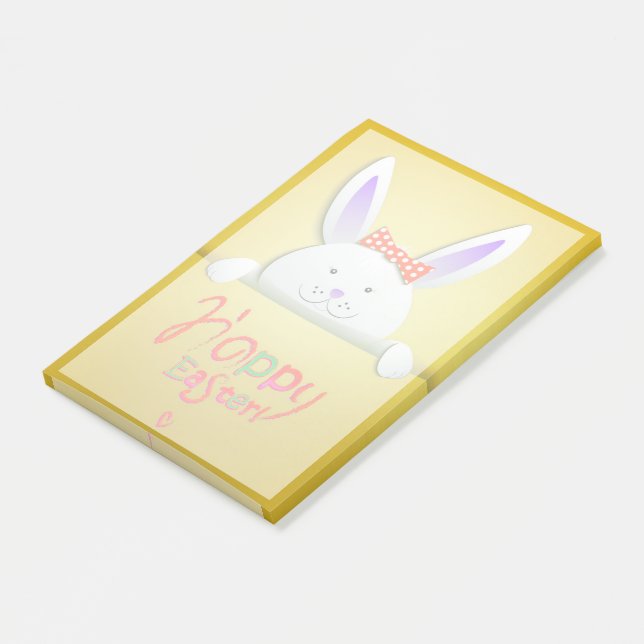 Post-it® Joyeuses Pâques Lapin Floral Tendance (Incliné)