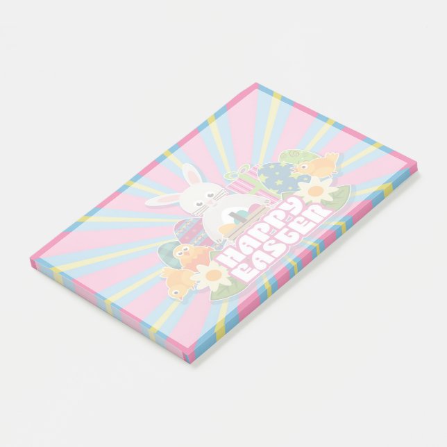 Post-it® Joyeuses Pâques Lapin Floral Tendance (Incliné)