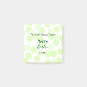 Post-it® Joyeuses Pâques pois gris vert nom de famille