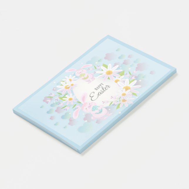 Post-it® Joyeuses Pâques Tendance Bunny Floral (Incliné)