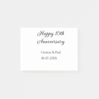 Post-it® Joyeux 10e anniversaire simple nom de mariage mini