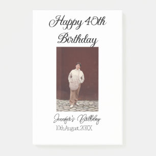 Post-it® Joyeux 40e anniversaire photo moderne simple