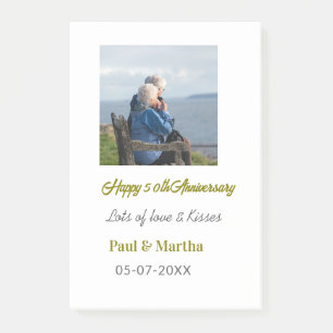 Post-it® Joyeux 50e anniversaire de mariage nom date photo