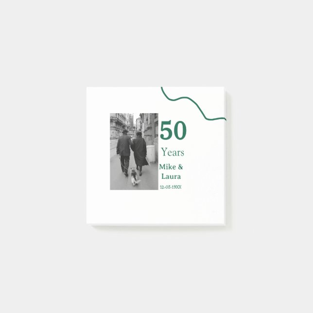 Post-it® Joyeux 50e anniversaire nom couple date mariage (Devant)