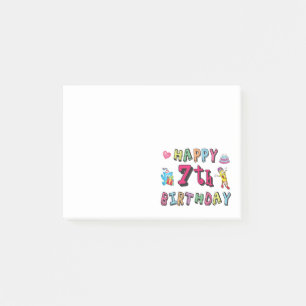 Post-it® Joyeux 7e anniversaire. 7 ans.