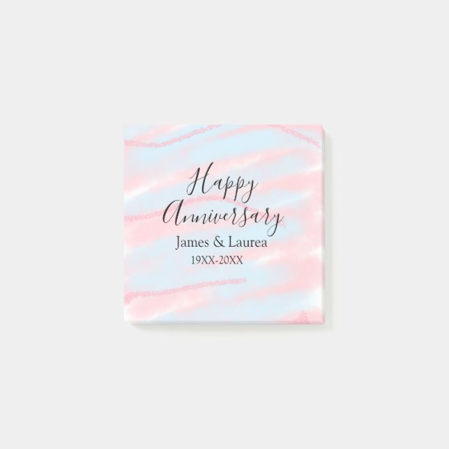 Post-it® Joyeux anniversaire de mariage nom date année past (Devant)