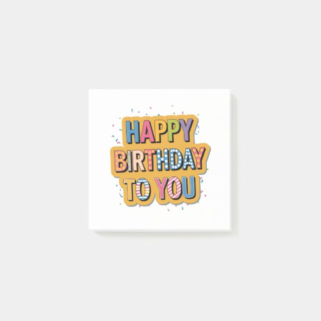 Post-it® Joyeux Anniversaire Motif (Devant)