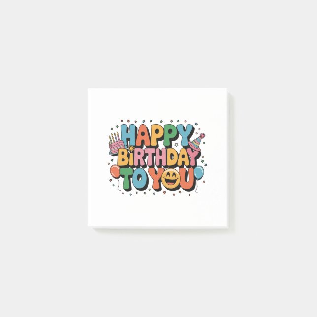 Post-it® Joyeux Anniversaire Smiley (Devant)