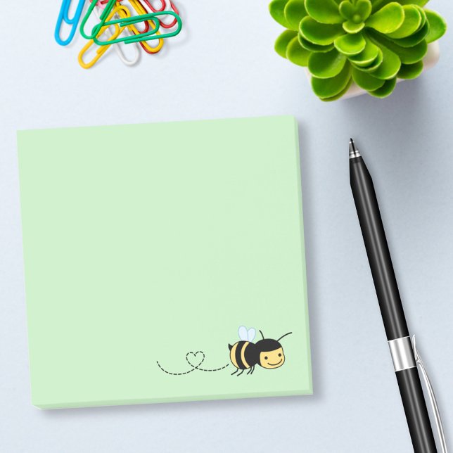 Post-it® Joyeux bourdonnement d'abeilles autour de vert (Créateur téléchargé)